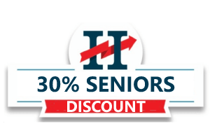 30% senior discount badge