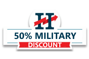 50% military discount badge